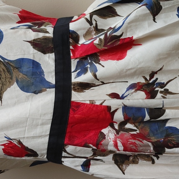 Frock Shop Party Dress Vintage Style Cream Red Roses Size L - Picture 11 of 16